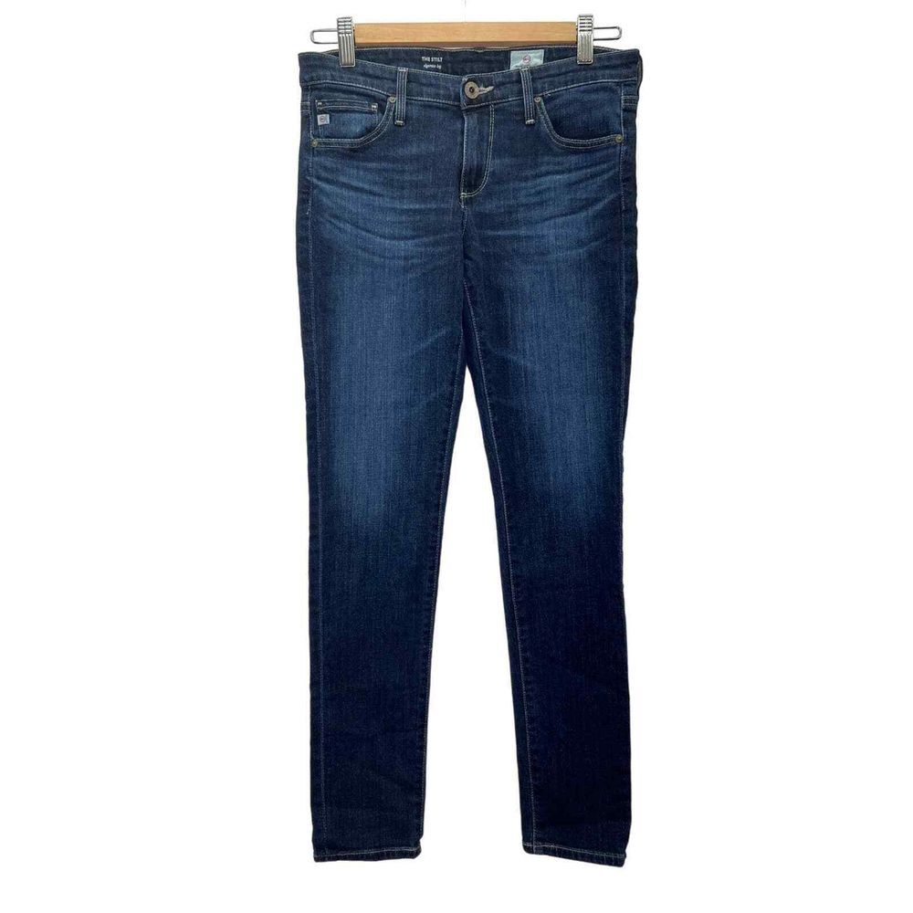 AG Adriano Goldschmied The Stilt Cigarette Leg Dark Wash Denim Jeans Women's 27R